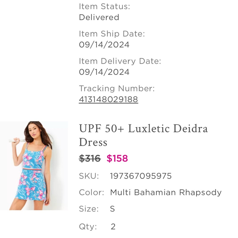 Lilly Pulitzer Blue Floral Skort Dress - Picture 2 of 5